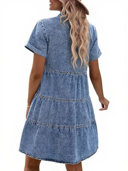 Women's Tencel Denim Washed Shirt Dress