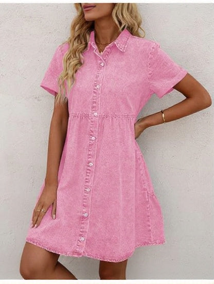 Women's Tencel Denim Washed Shirt Dress