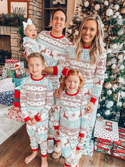 Long Sleeve Elk Family Pajamas 2-piece Set (No Hat)