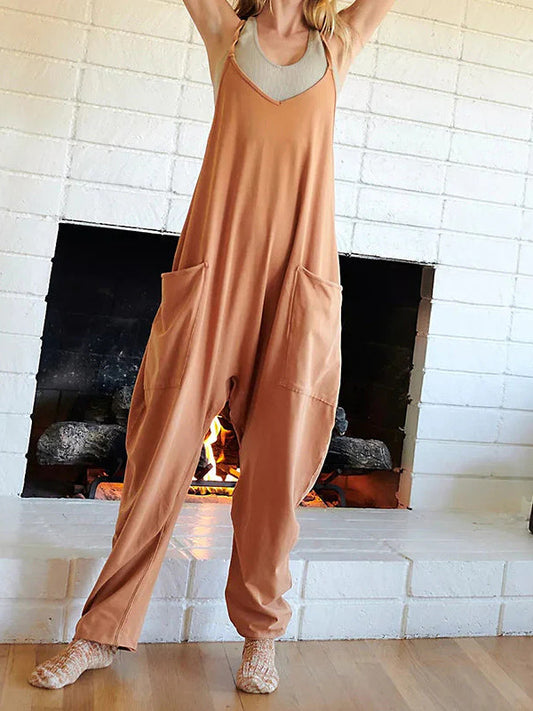 Women's Wide Leg Jumpsuit with Pockets
