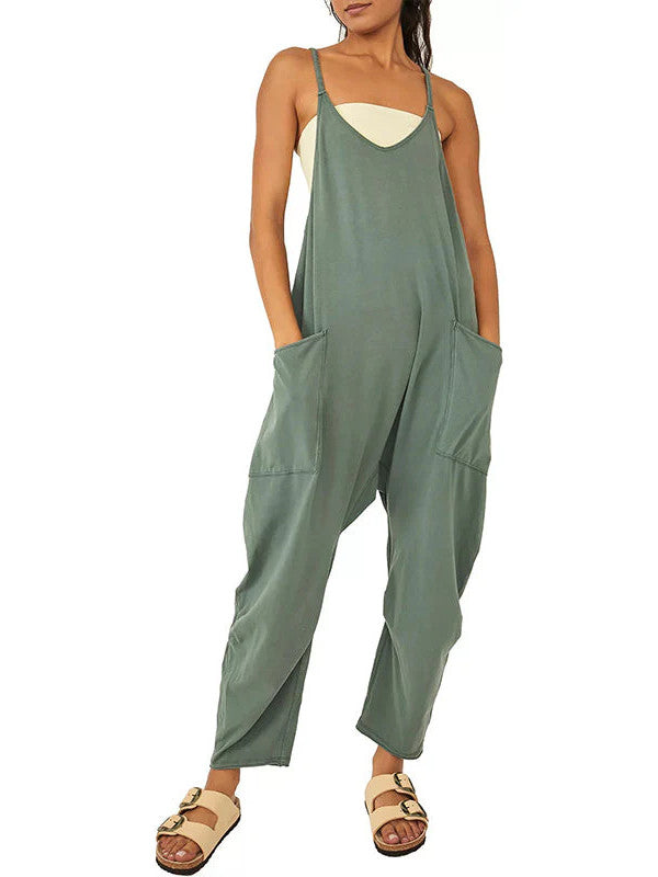 Women's Wide Leg Jumpsuit with Pockets