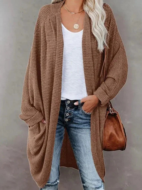 Women's Batwing Sleeve Open Front Longline Coat