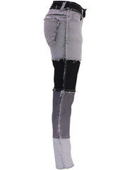 Fashion Color-blocking Skinny Jeans