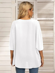 Summer New Women's Bat Sleeve V-neck T-shirt