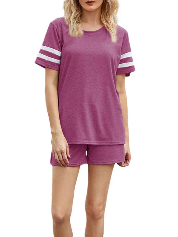 Striped Pocket Casual Two-piece Set