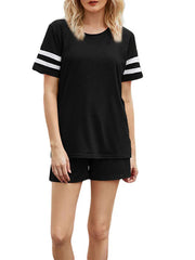 Striped Pocket Casual Two-piece Set