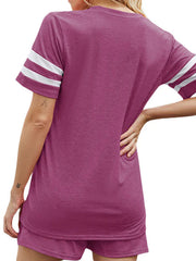 Striped Pocket Casual Two-piece Set