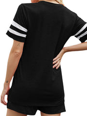 Striped Pocket Casual Two-piece Set