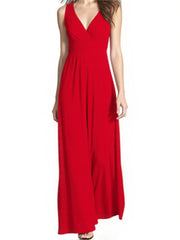 Sleeveless Deep V Neck Loose Casual Dress