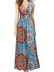 Sleeveless Deep V Neck Loose Casual Dress