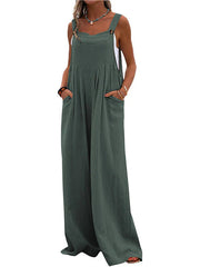 Pocketed Cotton And Linen Breathable Wide Leg Pants