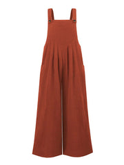 Pocketed Cotton And Linen Breathable Wide Leg Pants