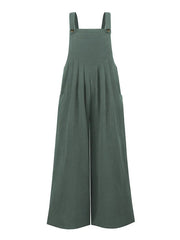 Pocketed Cotton And Linen Breathable Wide Leg Pants