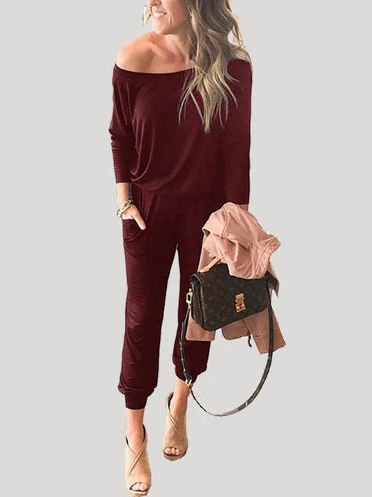 Women's One Off Shoulder Elastic Waist Stretchy Romper