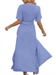 V Neck Slit Maxi Dress