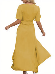 V Neck Slit Maxi Dress