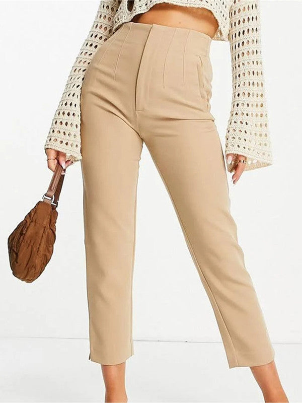 Multi-line Temperament High Waist Trousers