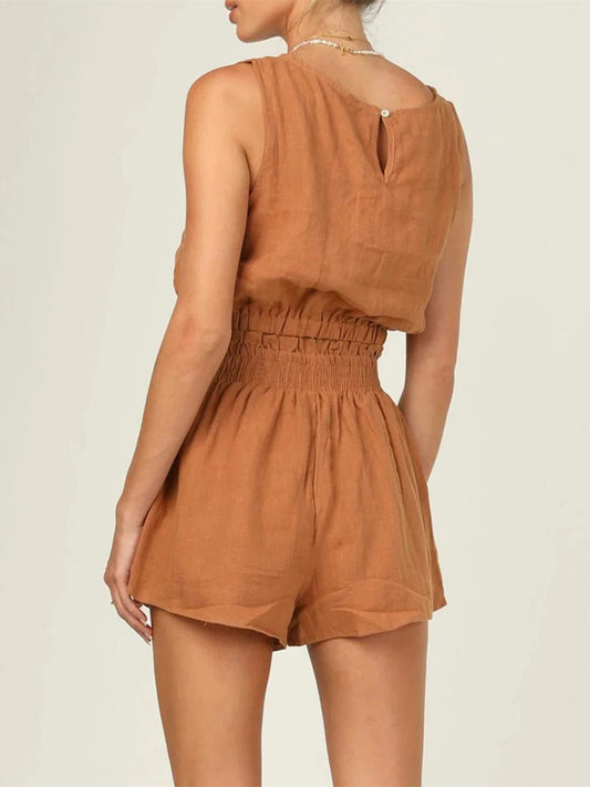 Sleeveless Round Neck Crop 2 Piece Outfits
