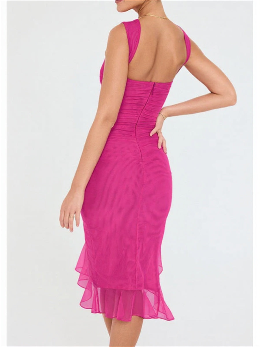 Sleeveless Ruffle Midi Dress