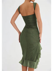 Sleeveless Ruffle Midi Dress