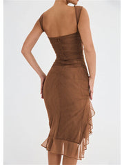 Sleeveless Ruffle Midi Dress