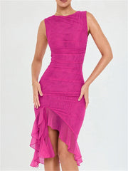 Sleeveless Ruffle Midi Dress