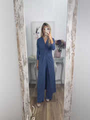 Casual 2 Pieces Suit With Long Top Matching Trouser