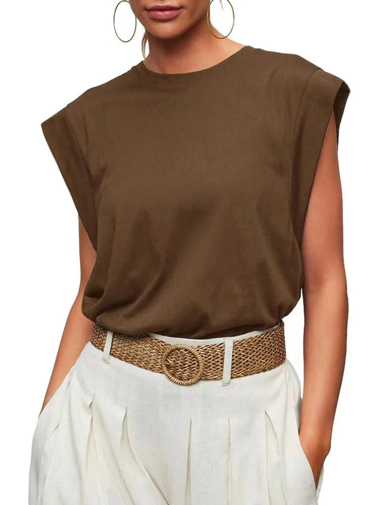 Women's Basic Fashion Casual Vest T-Shirt