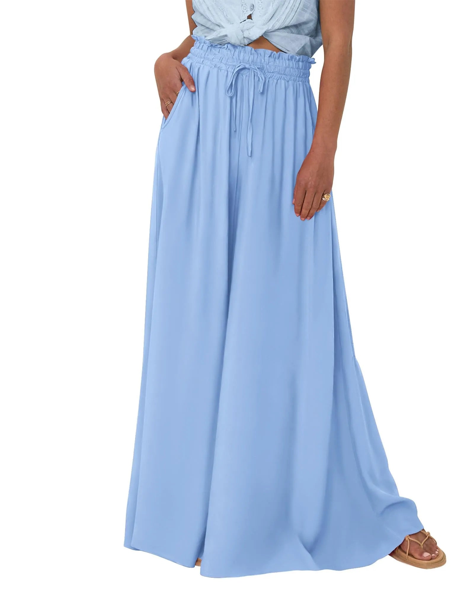 Women's Soft Floral Print Wide Leg Pants