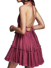 Women's Bohemian Style Spliced Backless Short Beach Dresses
