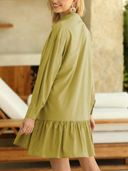 Women's Fashion Loose Button Down Shirt Dress