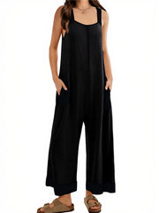 Women's Waffle Knit Wide Leg Jumpsuits