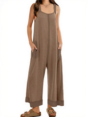 Women's Waffle Knit Wide Leg Jumpsuits