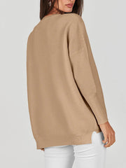 Women's Batwing Long Sleeve Ribbed Knit Sweater