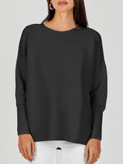 Women's Batwing Long Sleeve Ribbed Knit Sweater
