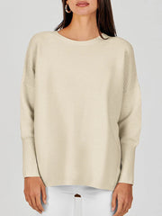 Women's Batwing Long Sleeve Ribbed Knit Sweater