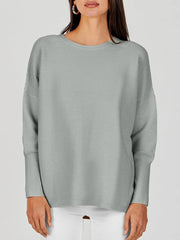 Women's Batwing Long Sleeve Ribbed Knit Sweater