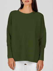 Women's Batwing Long Sleeve Ribbed Knit Sweater