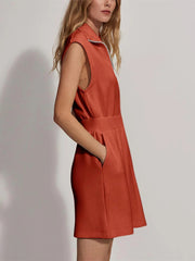 Women's Zipper Mini Dress with Pockets