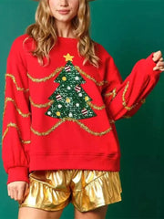 Women's Christmas Tree Sequin Sweatshirt