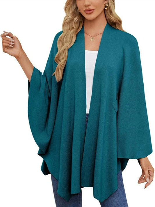Women's Shawl Wraps Soft Open Front Poncho Sweater