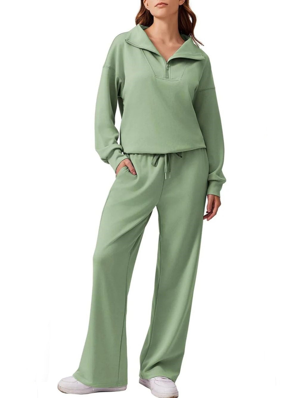 Women's Oversized Sweatshirt Wide Leg Pants Two Piece Set