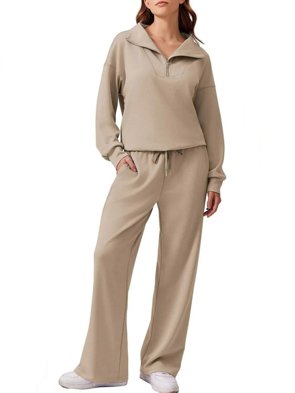 Women's Oversized Sweatshirt Wide Leg Pants Two Piece Set