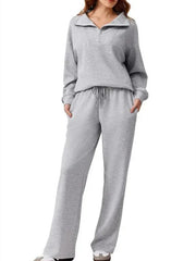 Women's Oversized Sweatshirt Wide Leg Pants Two Piece Set
