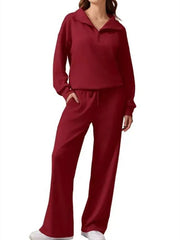 Women's Oversized Sweatshirt Wide Leg Pants Two Piece Set