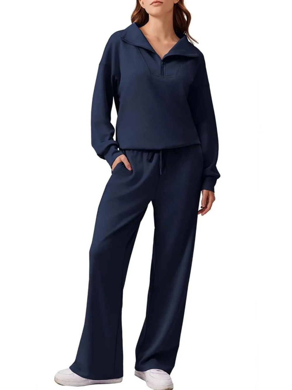 Women's Oversized Sweatshirt Wide Leg Pants Two Piece Set