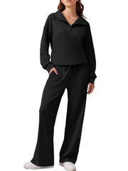 Women's Oversized Sweatshirt Wide Leg Pants Two Piece Set