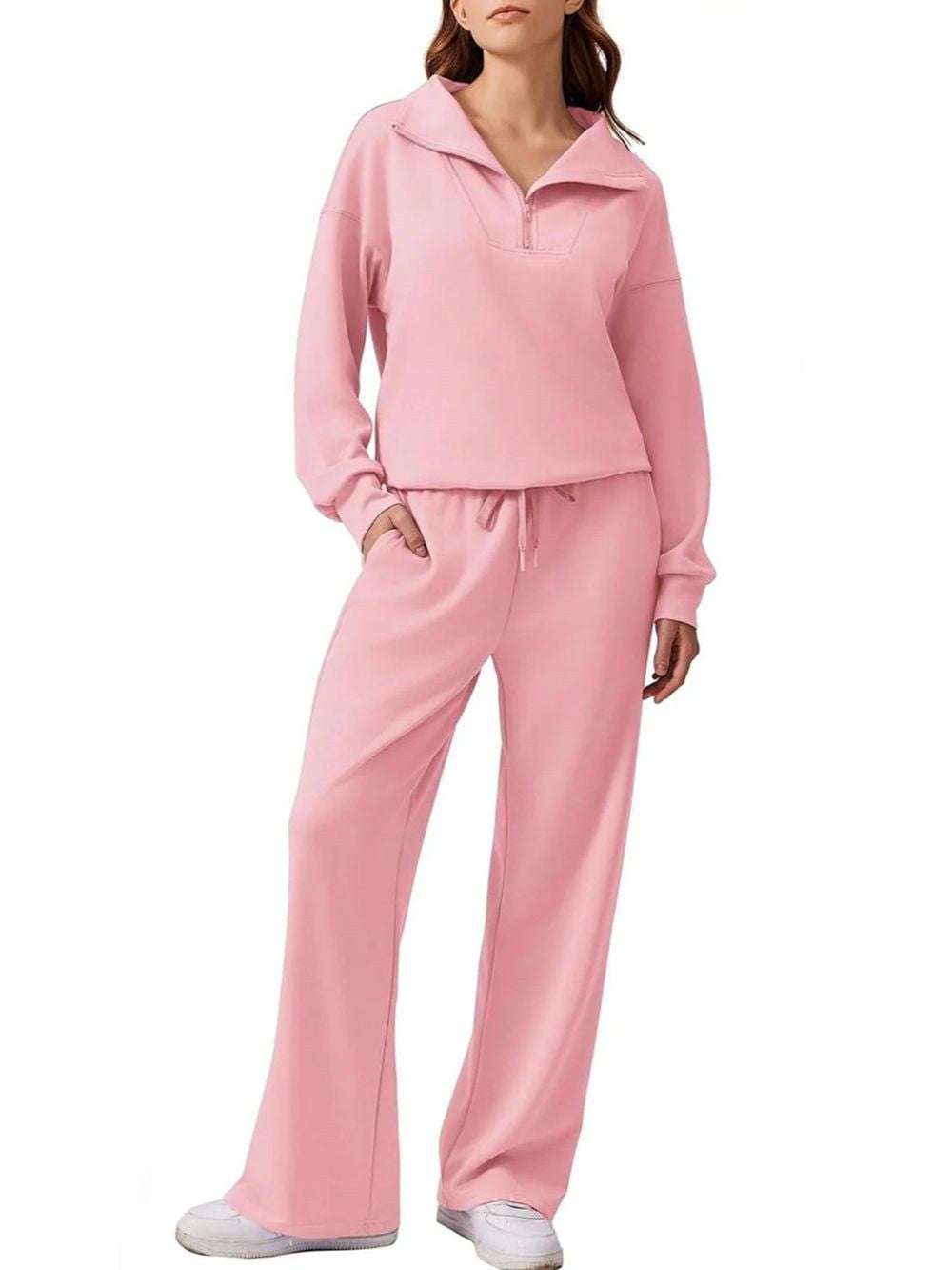 Women's Oversized Sweatshirt Wide Leg Pants Two Piece Set