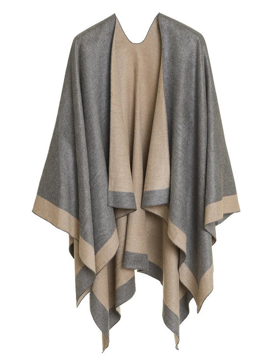 Women's Reversible Shawl Wrap Poncho