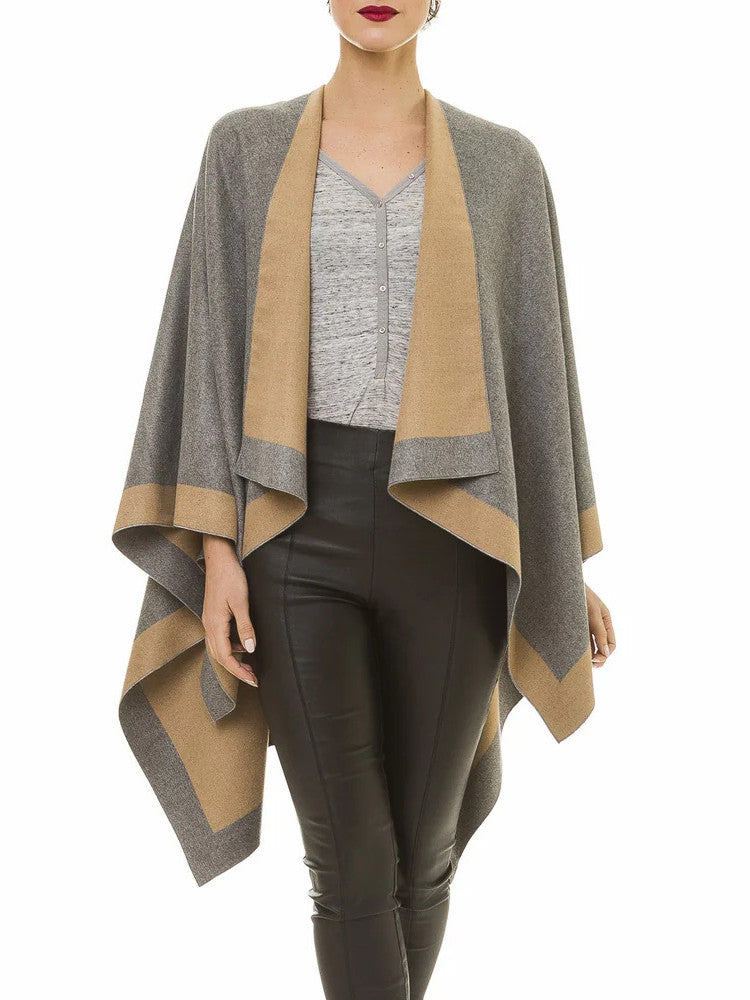 Women's Reversible Shawl Wrap Poncho